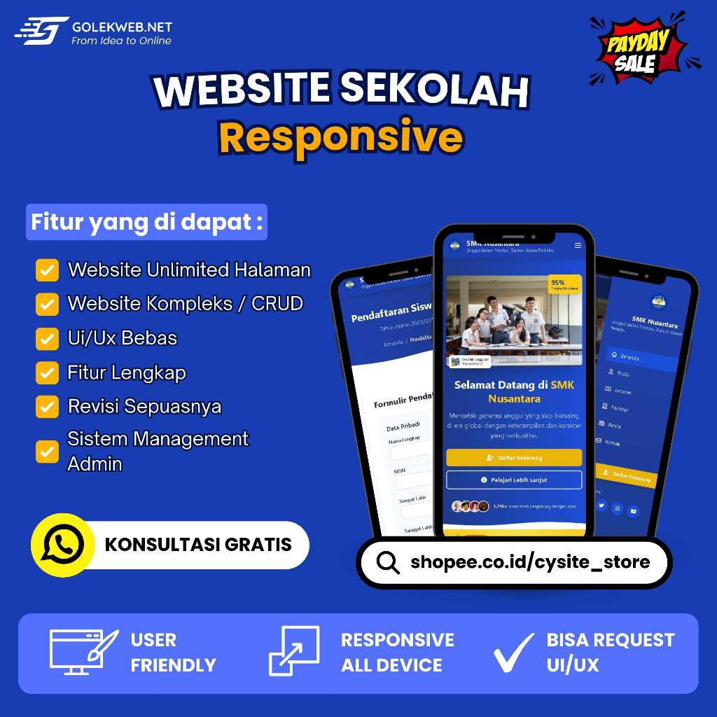 Jasa Pembuatan Website Sekolah Responsive | Murah, Cepat, Konsultasi Gratis
