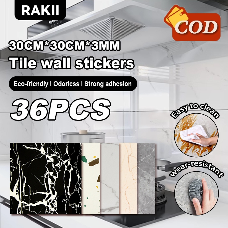(36 Buah) Wallpaper Dinding Vinil Marmer 30X30Cm/Lantai Vinil Marmer Granit/Stiker Kabinet Marmer/St