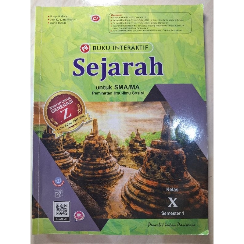 Buku Sejarah / Kelas 10 / Intan Pariwara - Preloved