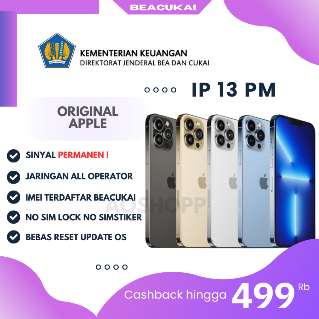 bc ip 13 pro   | 13 pro max | Beacukai 128GB 256GB 512GB Normal Second inter Sinyal Permanen