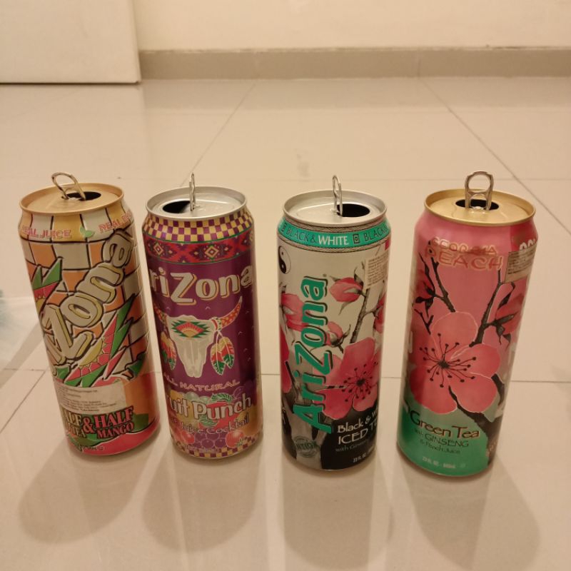 Kaleng kosong kaleng bekas minuman Arizona USA 680ml bersih