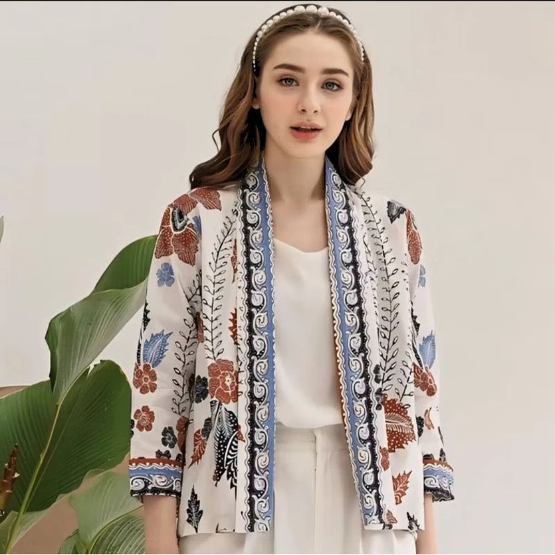 Blazer Batik Wanita Outer Atasan Cewek