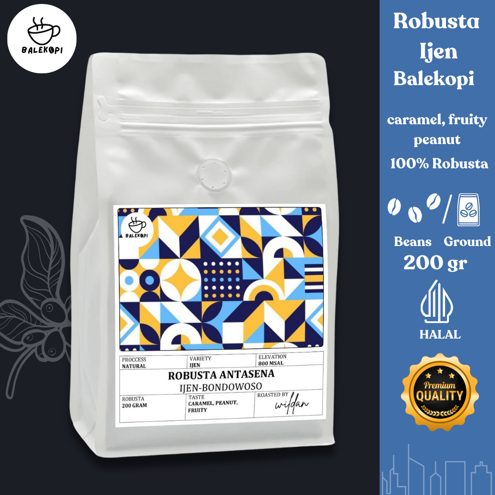 

Balekopi Bubuk Kopi Robusta Ijen Bondowoso Halal 200gr