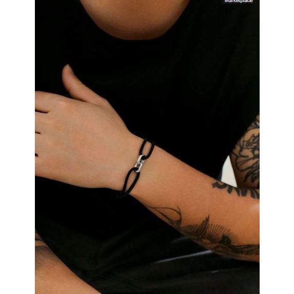 Gelang Tali Hitam Pria Vintage / Gelang Pria / Gelang Tangan Minimalis Pria