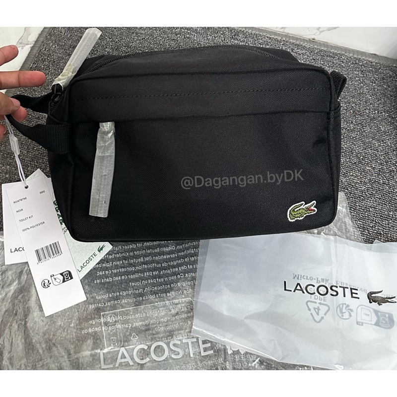 Tas Lacoste Organizer Clutch Bag Classic Black Original 100% (Limited)