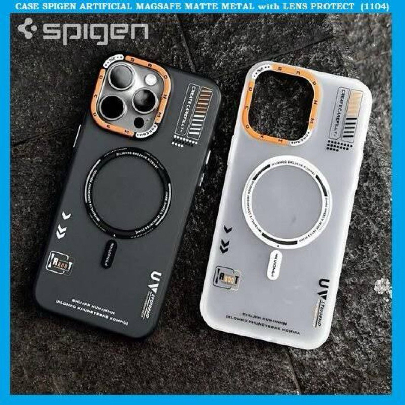 Case Spigen Artificial Magsafe + Lensa Camera Protection Camera Iphone 11 13 14 15