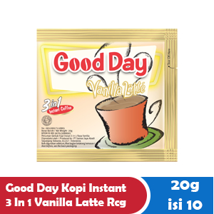 

GOOD DAY KOPI INSTANT 3 IN 1 VANILLA LATTE RCG 10x20g