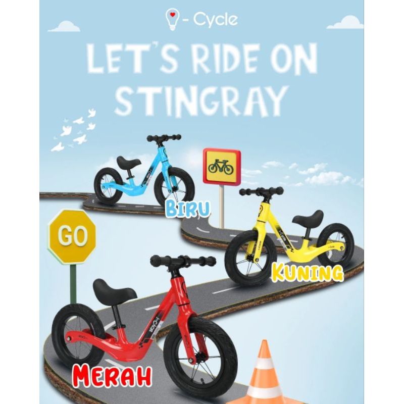 Push Bike Balance Bike I-CYCLE STINGRAY Sepeda Anak Sepeda Keseimbangan
