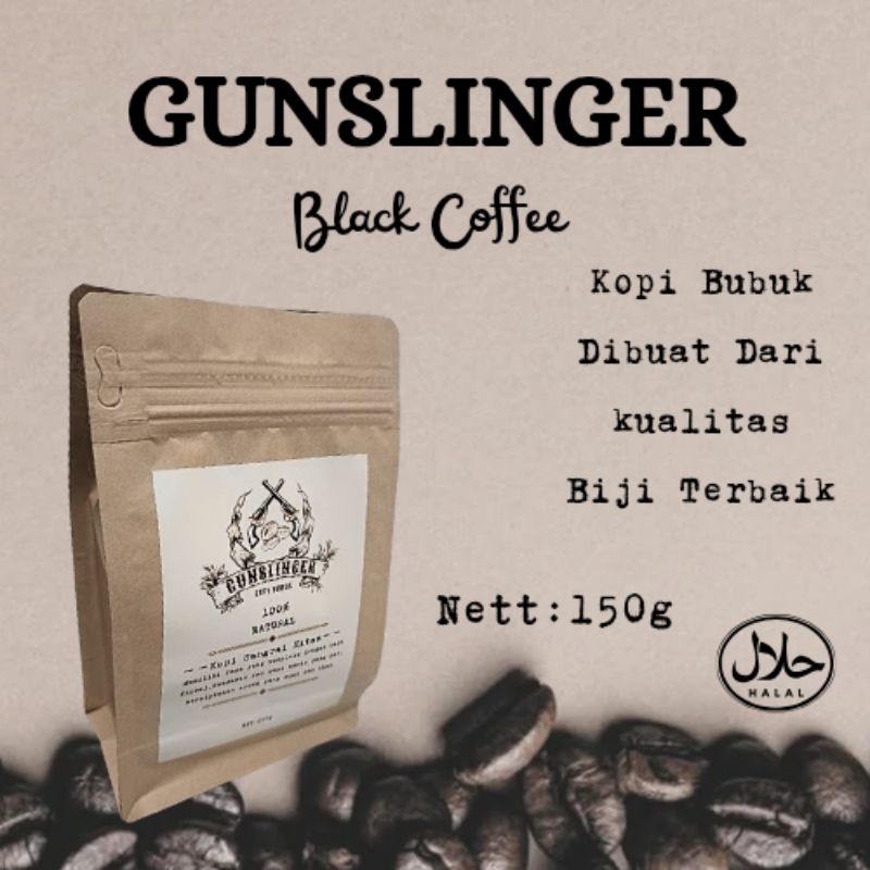 

Kopi Hitam Bubuk GUNSLINGER Spesial (150g) - 100% Natural Coffee
