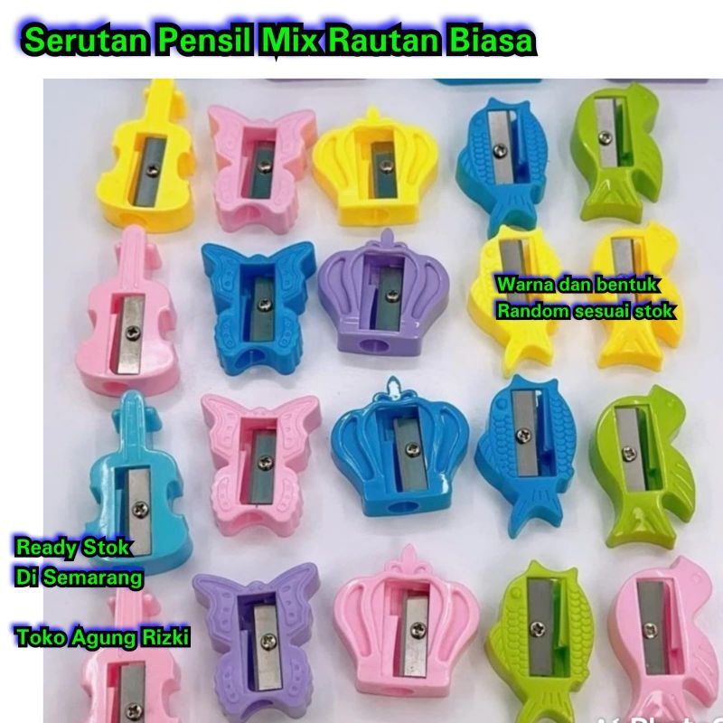 

Serutan Pensil Mix Rautan penyerut Sharpener Kecil Campur Warna Bentuk Random