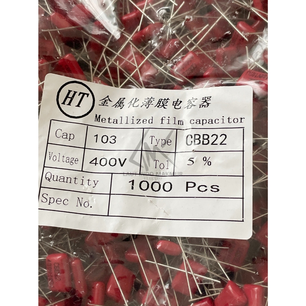 1000 BUAH MILAR 103 400V MILAR 103J 400VOLT KAPASITOR MILAR MYLAR 103 UPS