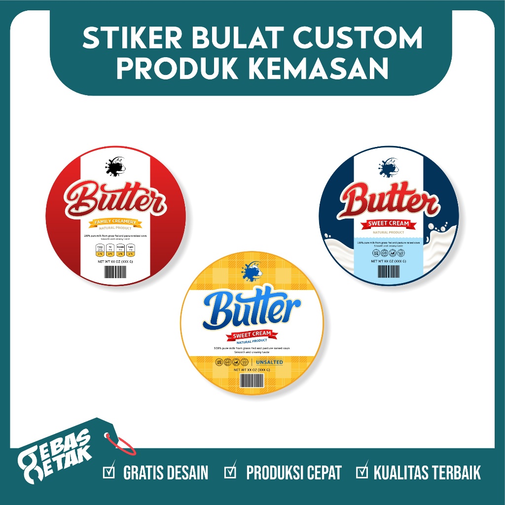 

Cetak Sticker custom desain murah Stiker Label Produk Kemasan makanan minuman souvenir bentuk Bulat