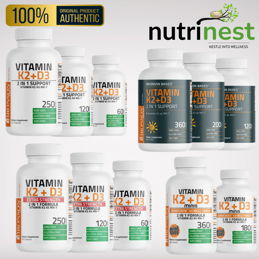Vitamin K2 D3 Bronson (K2 as MK-7) 1000IU / 5000IU / 10,000IU