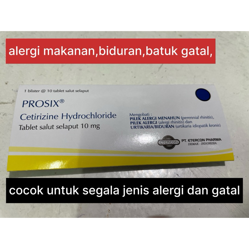 prosix obat alergi makanan, biduran, alergi cuaca, alergi debu