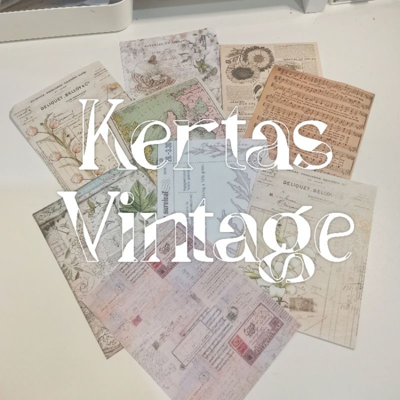 

Vintage Paper / Kertas Vintage Bermotif Untuk Scrapbook / Journaling / Menghias Catatan