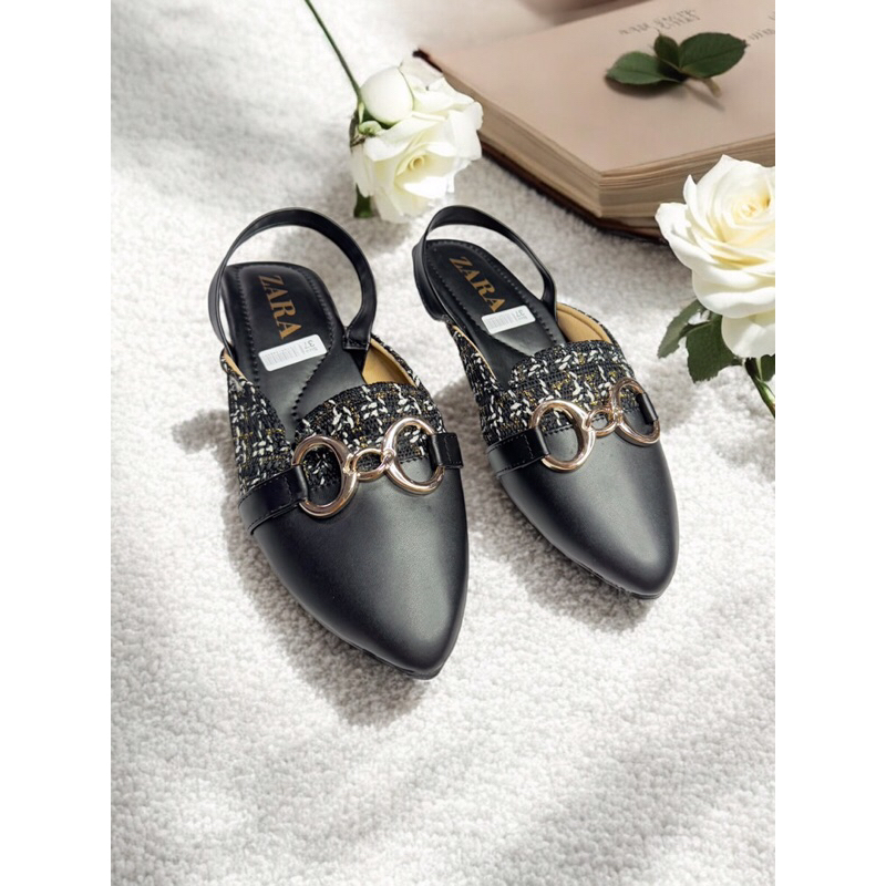 ZARA - CLARA Sandal Mules Wanita Hak 1 Cm