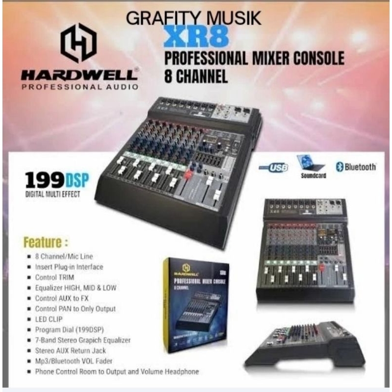 Mixer Hardwell XR8 Hardwell XR 8 Mixer Hardwell 8 Channel Original