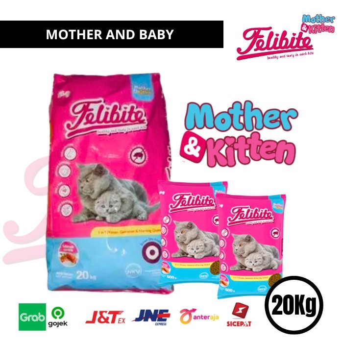 Felibite Mother & Kitten Freshpack 20kg / (EKSPEDISI/KARGO) Makanan Kucing Felibite
