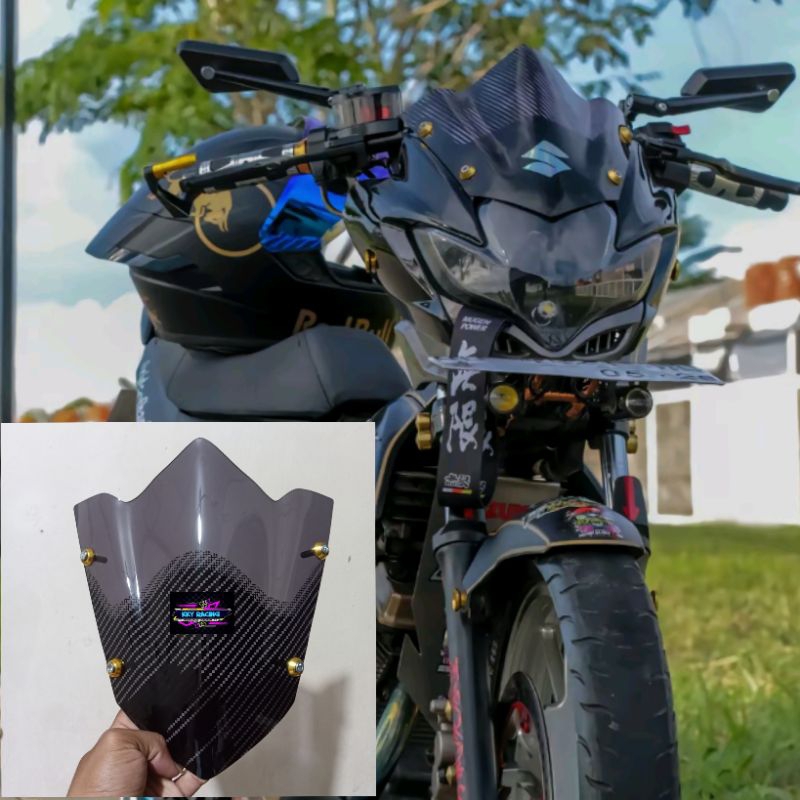 VISOR SATRIA FU BARONG TAHUN 2010 2013 TERBARU PLUS BAUT VARIASI WINDSHIELD SATRIA FU BARONG TAHUN 2