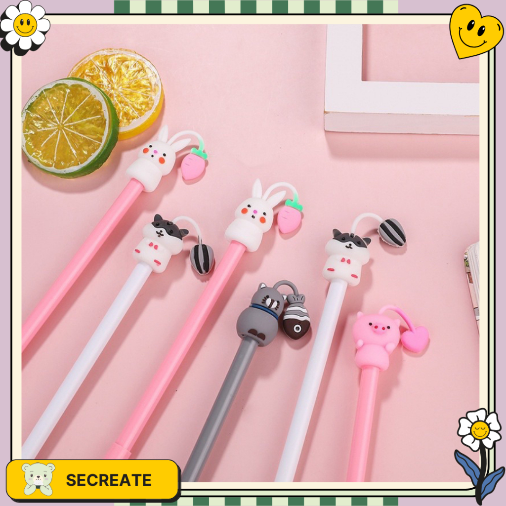

SECreate Pena Gel Karakter Binatang Ballpoint Hewan Lucu Pulpen Gel pen