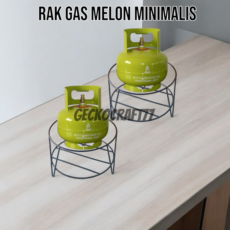 Tatakan Tabung Gas elpiji,Rak Gas,Rak elpiji,Rak Dapur Aesthetic Putih / Hitam Rak Penyimpanan Gas E