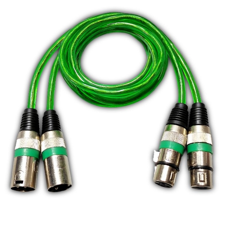 Kabel Mic Jek XLR Canon Male To Jek XLR Canon Female Panjang 1 Meter  Perset (Sepasang)