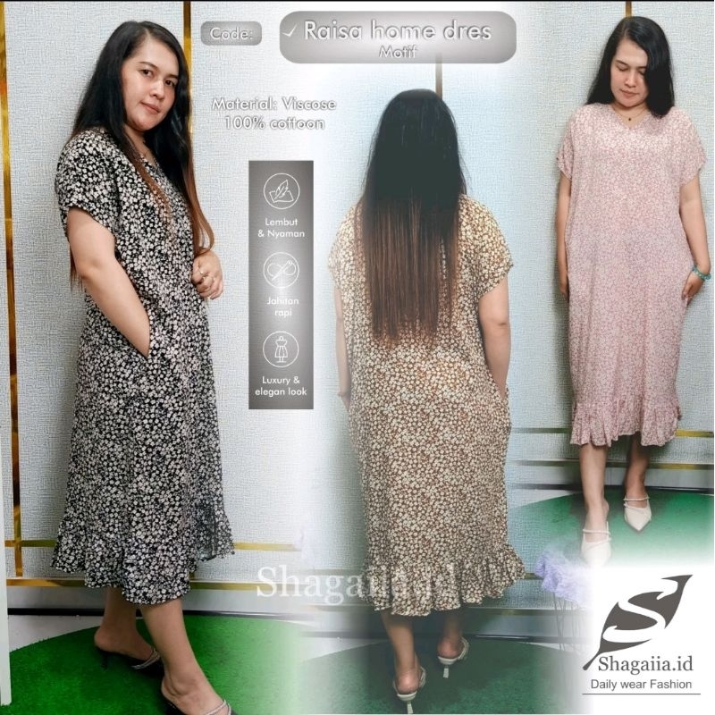 DRESS RAISA RAYON VISCOSE FROM BY SHAGAIIA.ID // MIDI DRESS WANITA