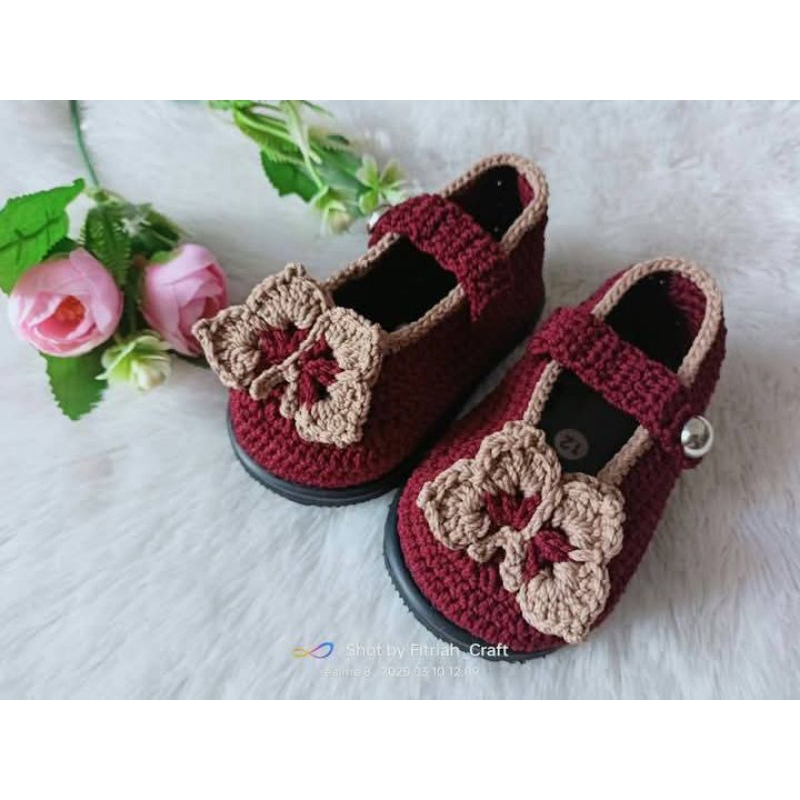 sepatu rajut baby rajutan handmade tanpa mesin