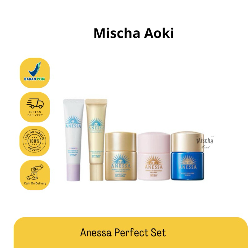 BPOM Anessa Mini Size Perfect UV Sunscreen Skincare Mild 12ml | Tone Up Brightening | Night Serum | 