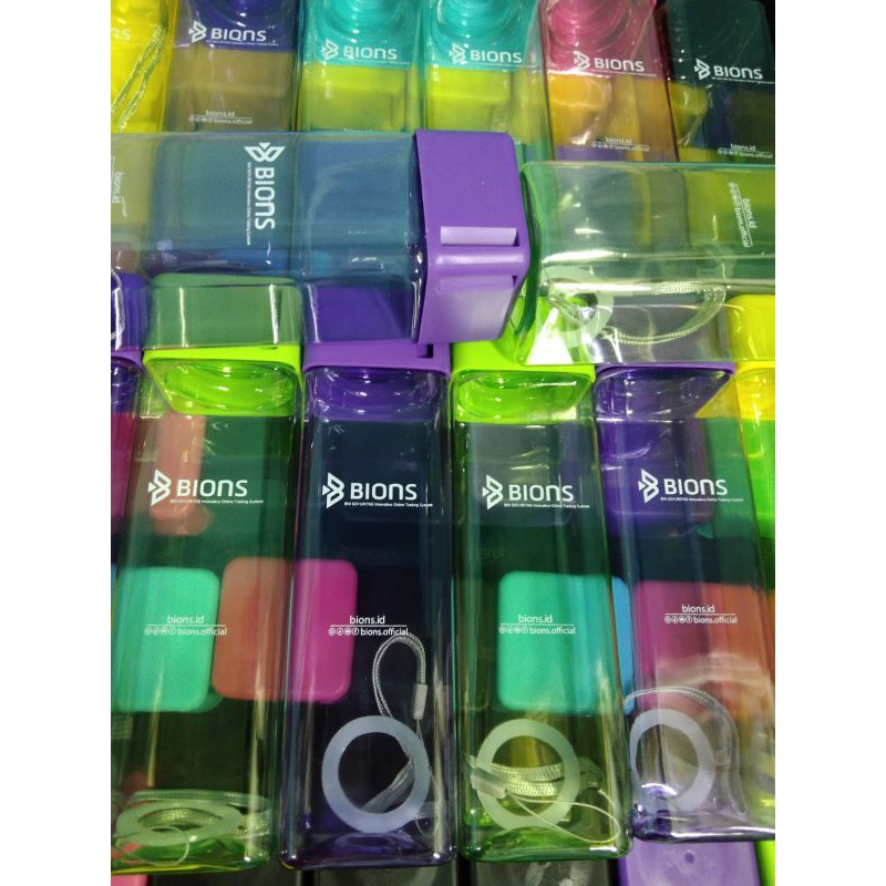 Botol kotak/ botol plastik/botol minum custom logo