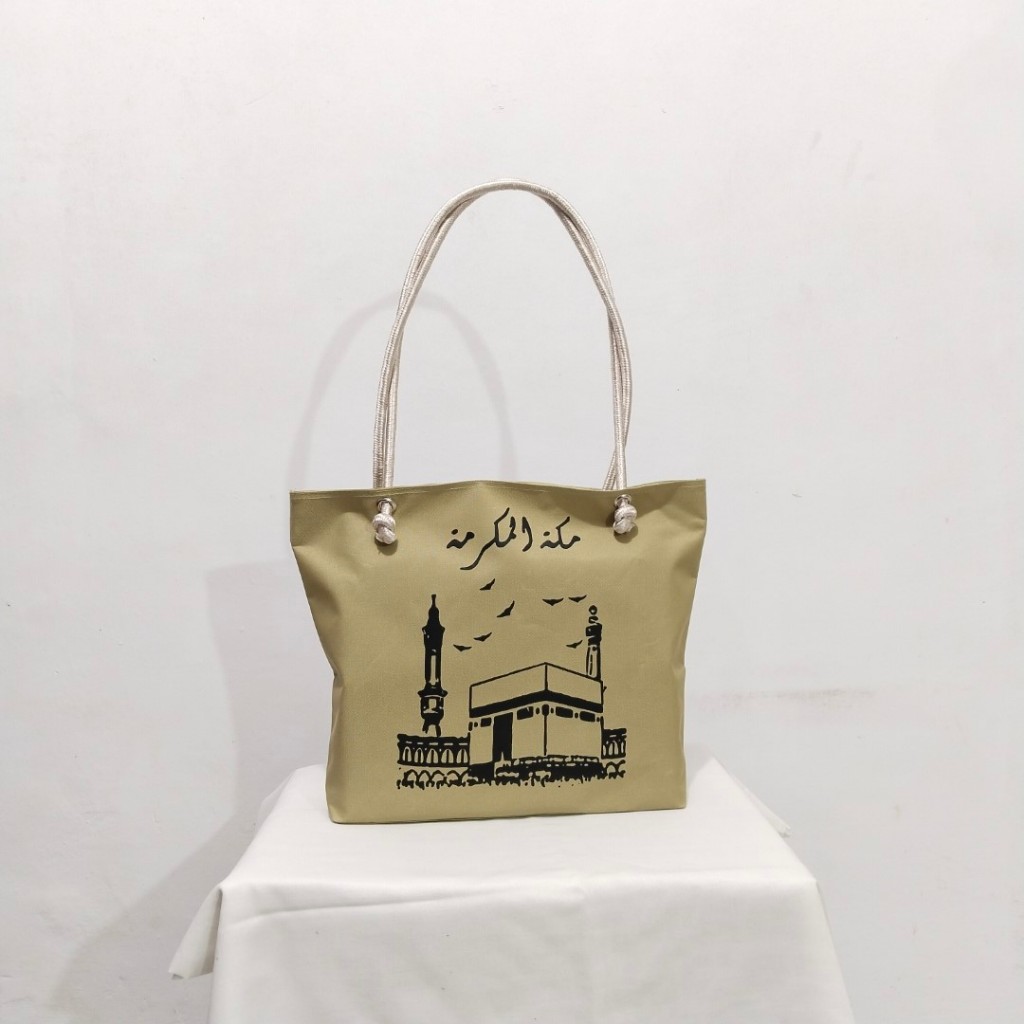 Tas Wanita Totebag Tas Ibu Hampers Oleh Oleh Umroh Haji Resleting Tali Sumbu