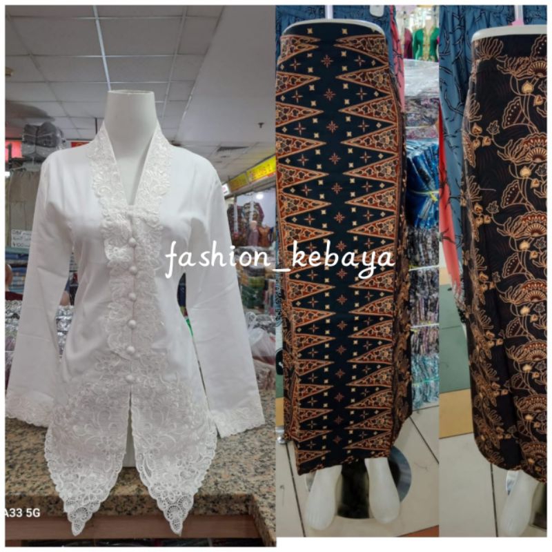 kebaya encim motif bordir senada lengan panjang kebaya kantor/kerja