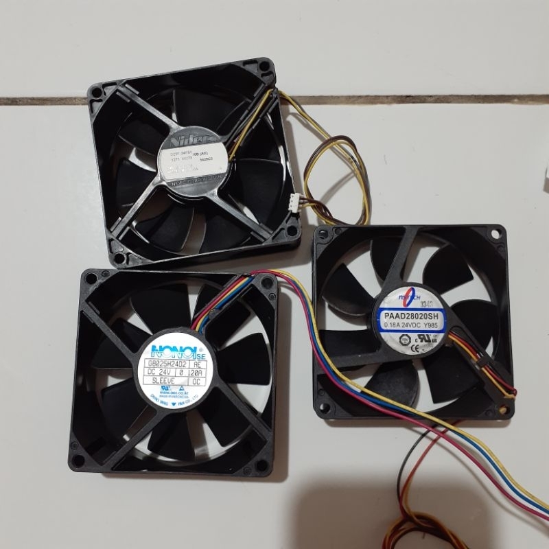 Kipas dc 24V 8cm 9cm 3 pin kabel