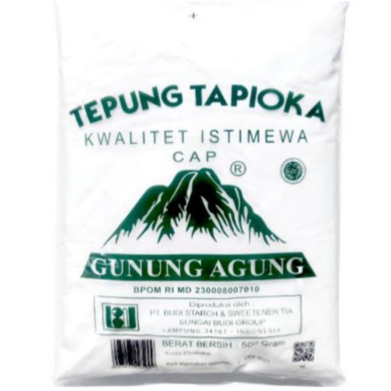 

Tepung Tapioka Kanji Gunung Agung Hijau 500gr / Tapioka Gunung Agung