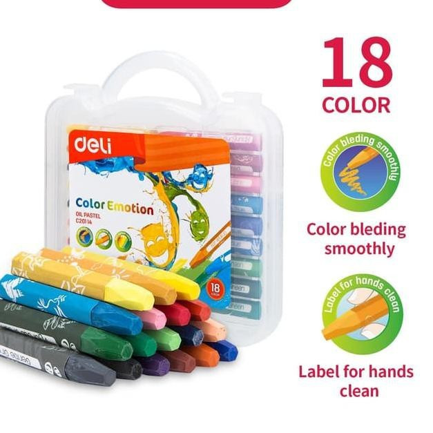 

DELI - KRAYON MINYAK / PEWARNA / PASTEL MINYAK / CRAYON OIL PASTEL 18 WARNA EC20114