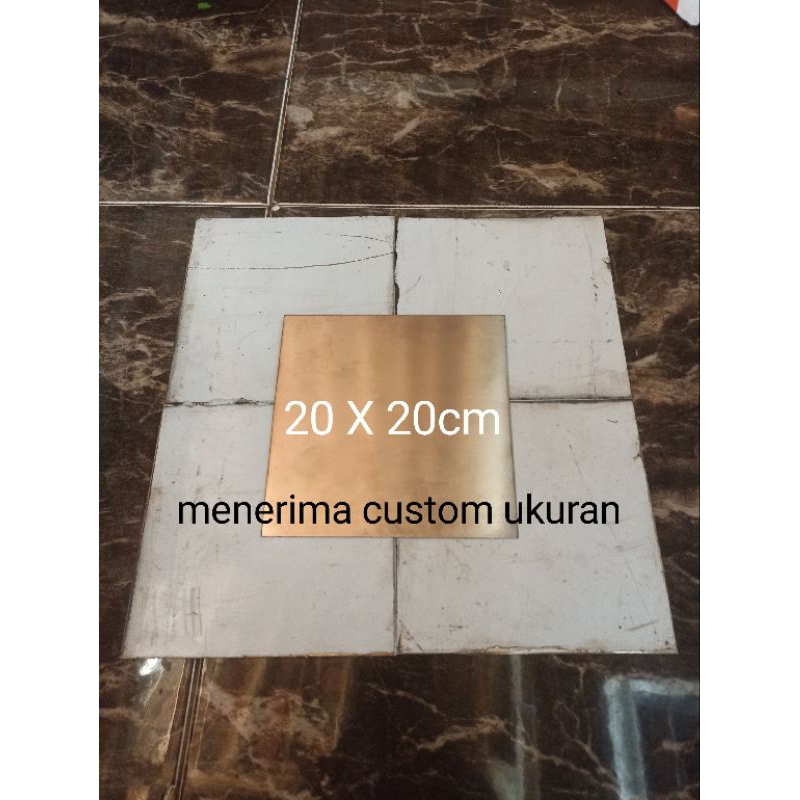 plat stainless tebal 1mm, lebar 20x20cm