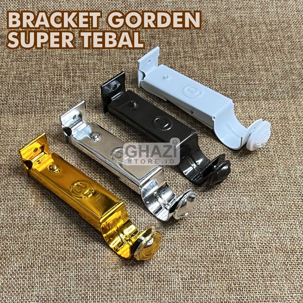 Papi Holly Ghazi Store Bracket Gorden Super Tebal Kaki Penyangga Dudukan Batang Gorden Besi Tebal