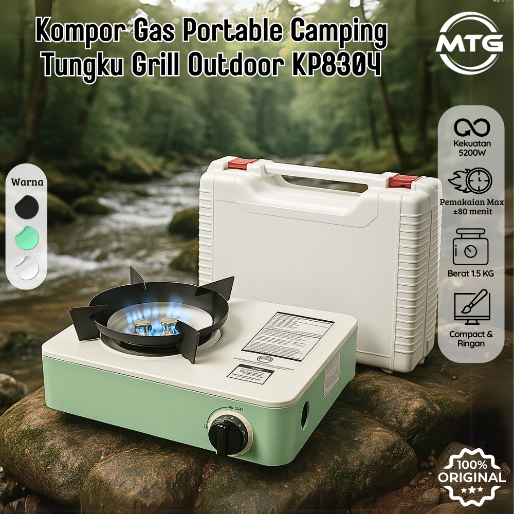 

[FREE KOPER] KOMPOR PORTABLE 2 IN 1 GAS PORTABLE Kompor Gas Portable Tungku Grill Outdoor Kompor Camping KP8304