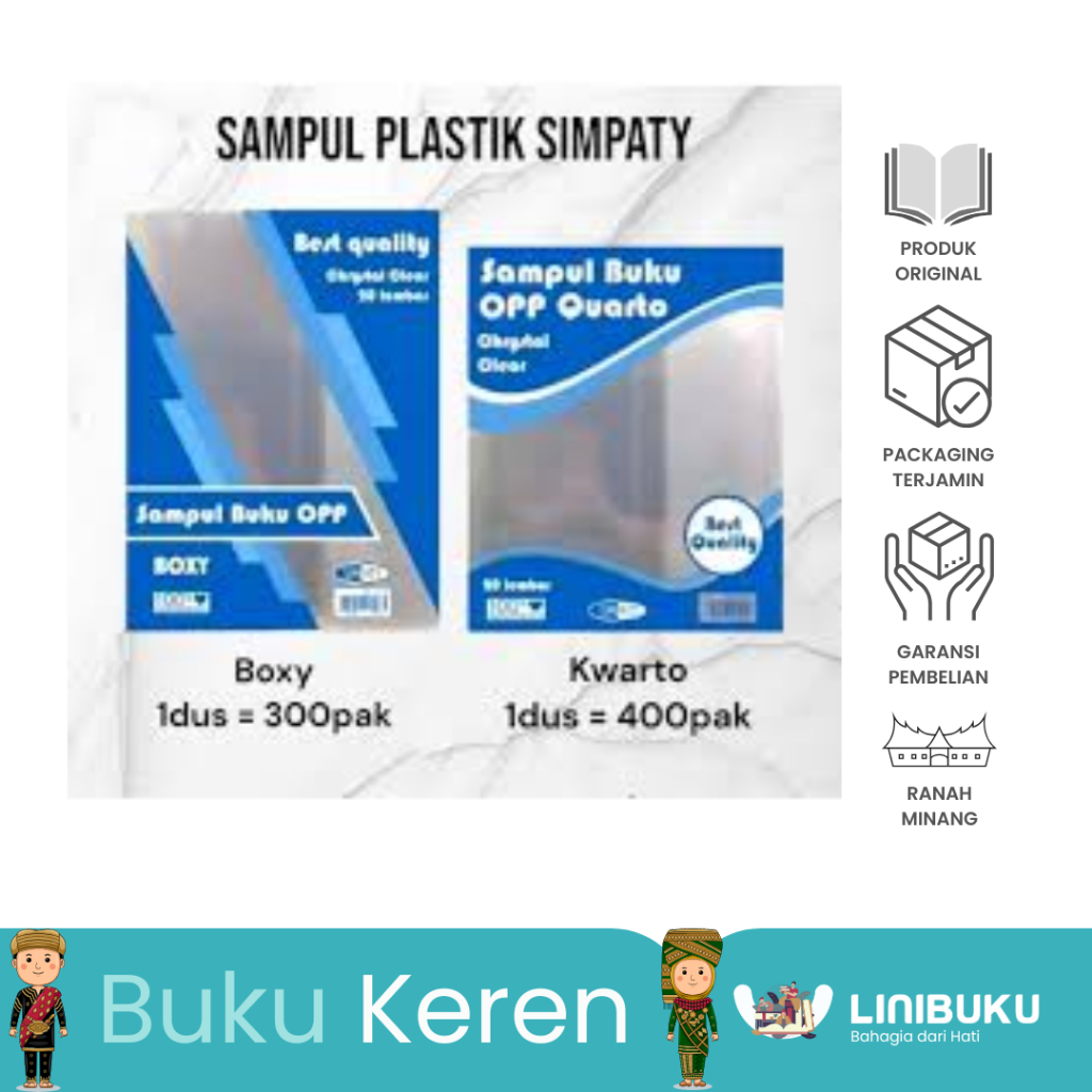 

SAMPUL PLASTIK KWARTO DAN BOXY - OPP - SAMPUL LKS - SAMPUL BUKU TEMA - ATK