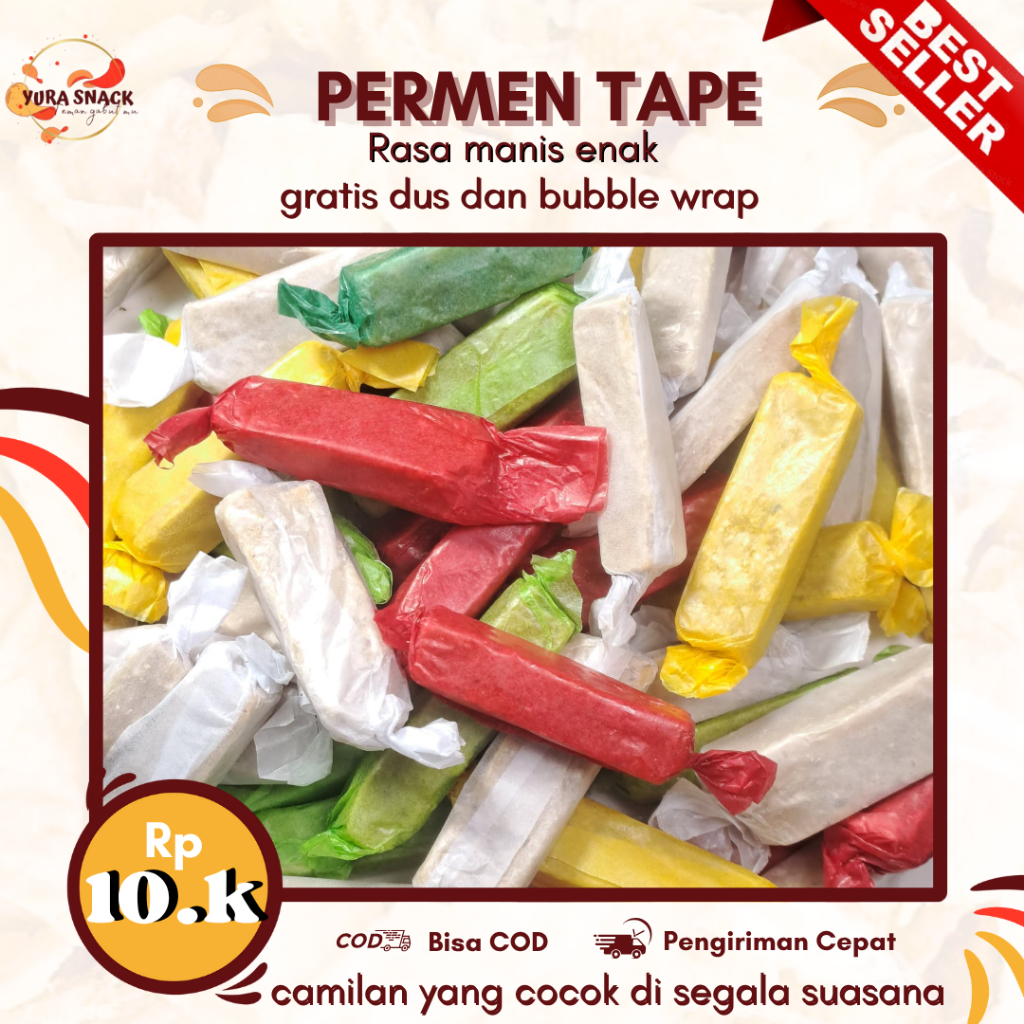 

Permen Tape Makanan Tradisional Khas indonesia- Manis, Legit, dan Lumer di Mulut