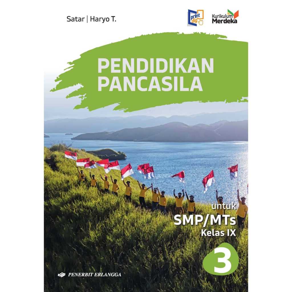 Ori Buku Pendidikan Pancasila Kelas 9 SMP Kurikulum Merdeka Penerbit Erlangga PKN Kelas 9