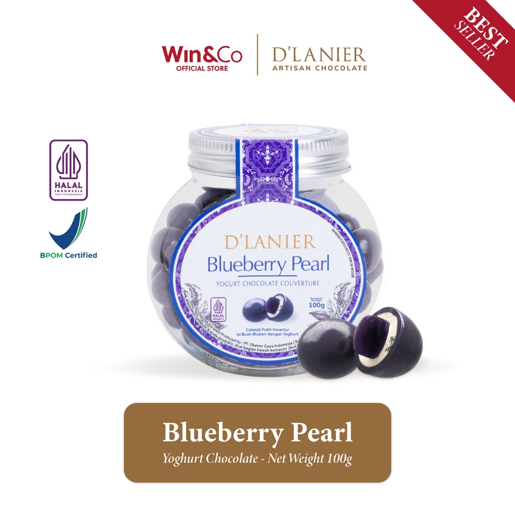 

D'Lanier Blueberry Pearl with Yogurt Chocolate - 100 gr