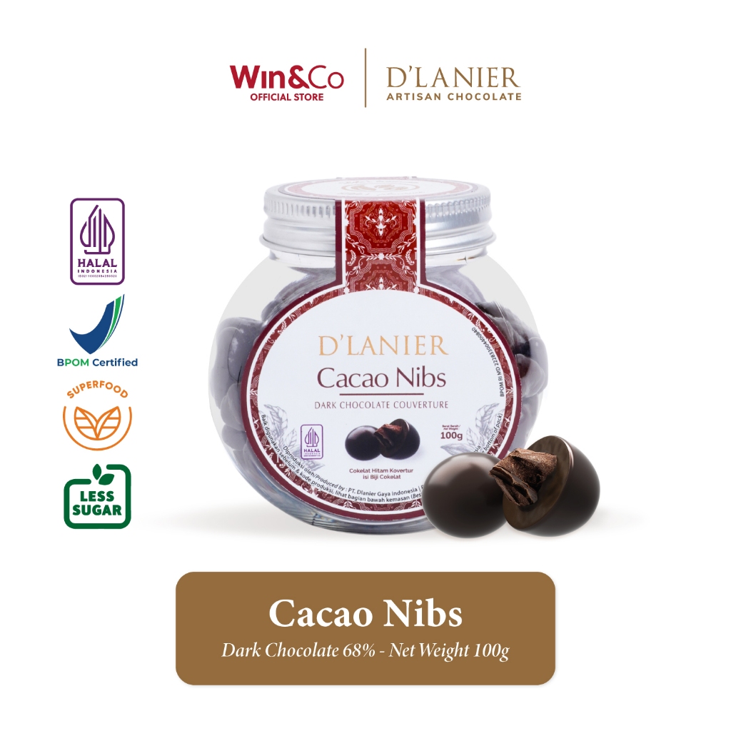 

D'Lanier Cacao Nibs Pearl with Dark Chocolate 68% - 100 gr
