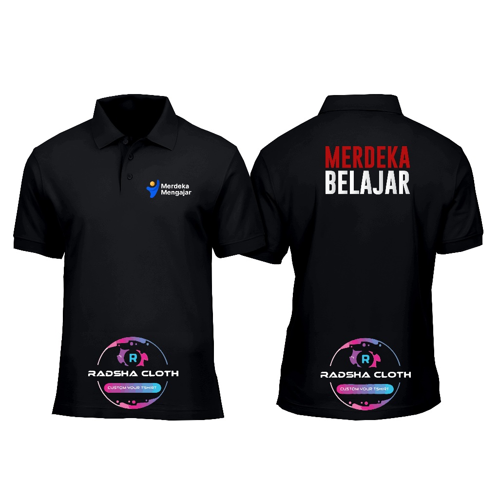 KAOS MODEL POLO KERAH MERDEKA BELAJAR - Radsha Cloth Merdeka Belajar Terbaru - POLO MERDEKA BELAJAR 