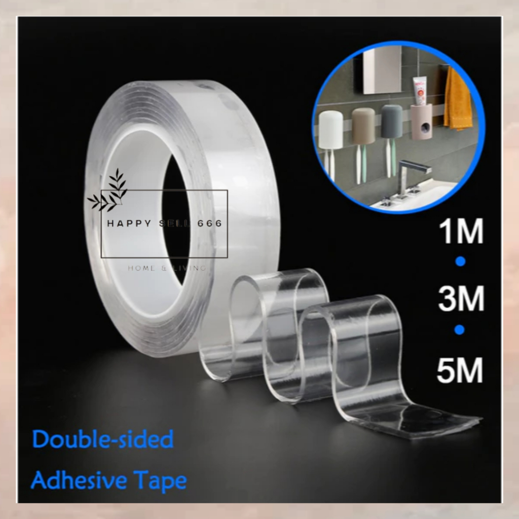 HPSELL Double Tape Nano Bening Transparan 3M Perekat Dinding Super Kuat Nano Tape Serbaguna