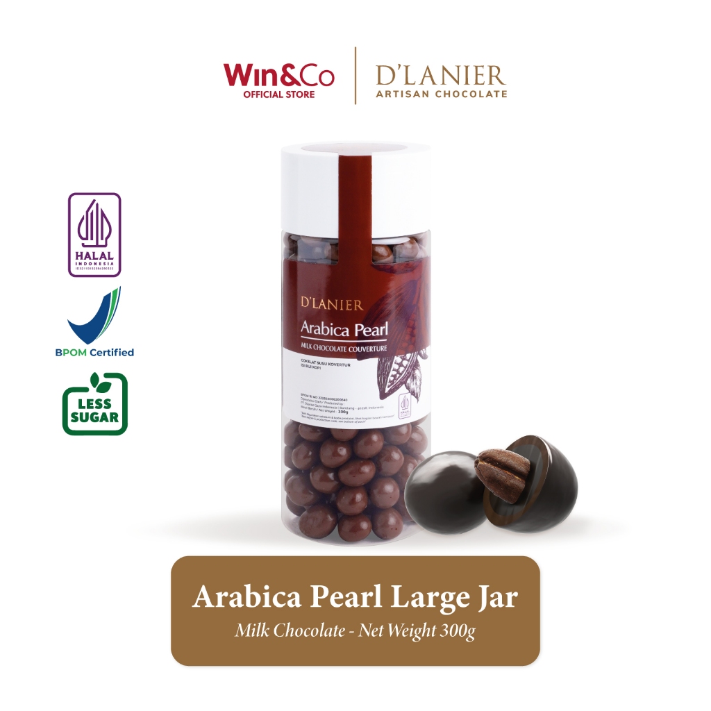 

D'Lanier Arabica Pearl with Milk Chocolate - 300gr (Large Jar)