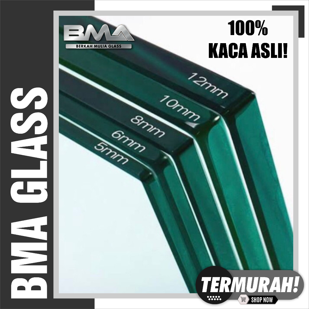 KACA POLOS / BENING POTONGAN (CUSTOM) 2mm/3mm/4mm/5mm/6mm/8mm/10mm/12mm SESUAI KEBUTUHAN