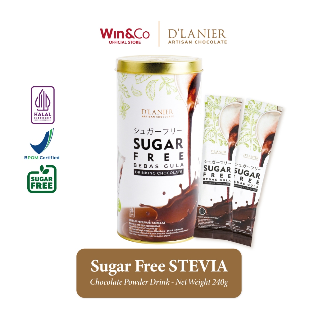 

D'Lanier Sugar Free Drinking Chocolate - Naturally sweetened with Stevia (8 sachets @ 30 gr)