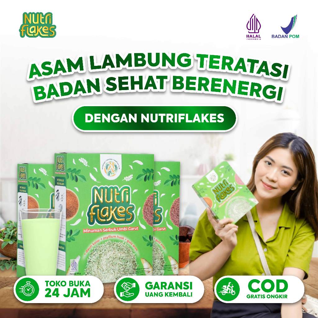

Nutriflakes Sereal Diet Atasi Gerd Asam Lambung Saluran Pencernaan Paket 3 Box 280 gr