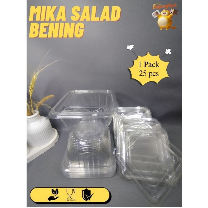 Mika Salad / Mika Buah / Mangkok Plastik Dessert 500ML